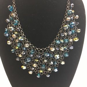Bold statement necklace in blues
